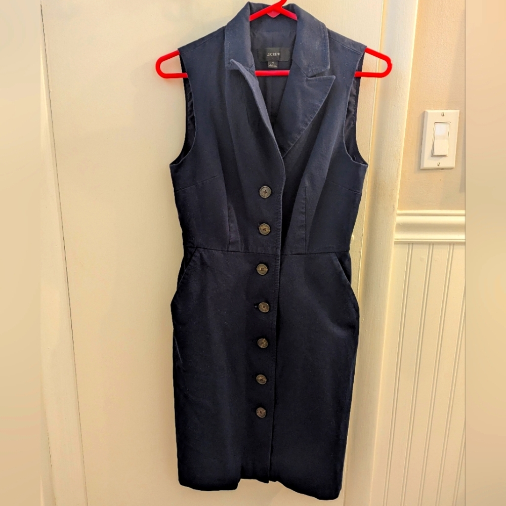 J Crew Blue Sleeveless Sheath Dress